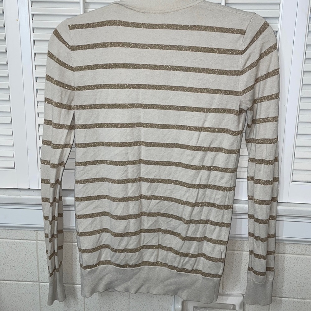 Gold and cream button up sweater cardigan - Picture 4 of 4